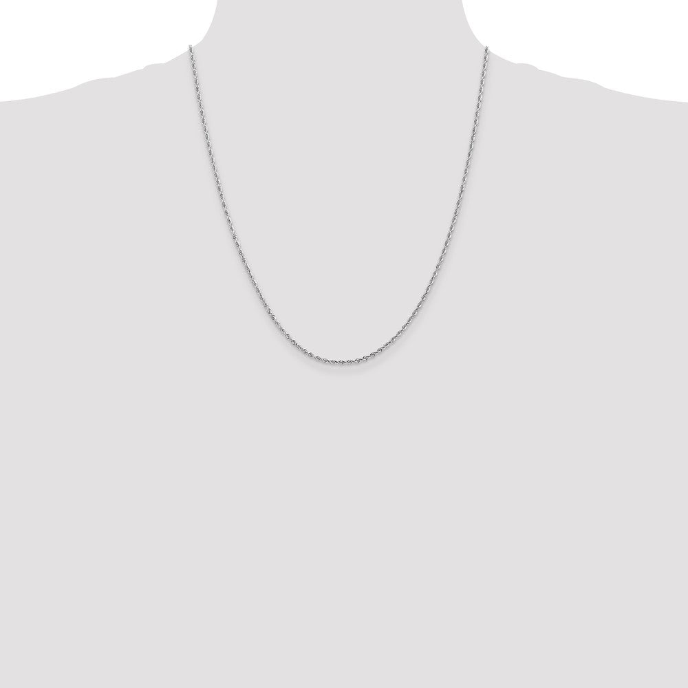 10k White Gold 2.0mm D/C Quadruple Rope Chain