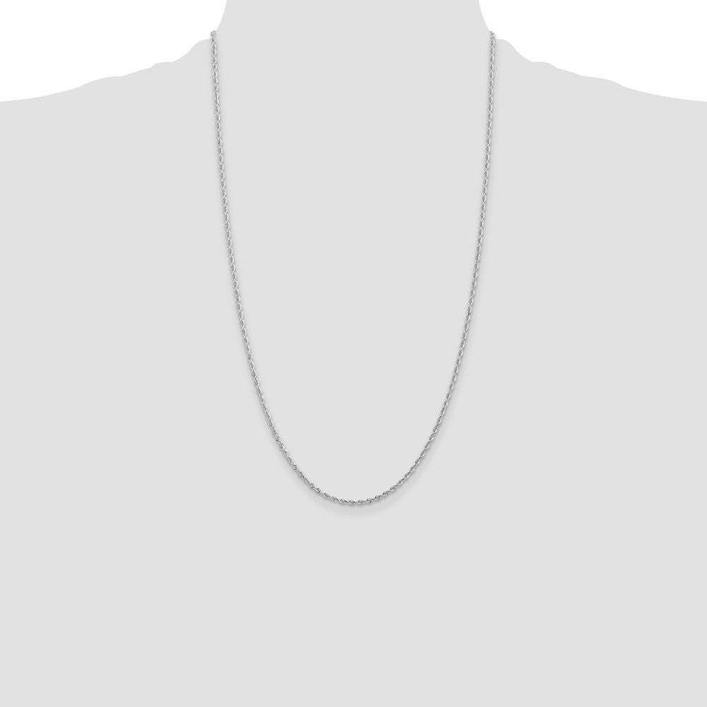10k White Gold 2.0mm D/C Quadruple Rope Chain