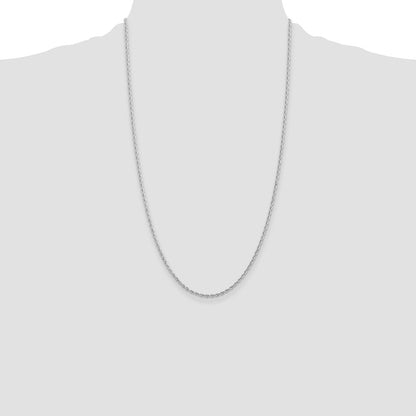 10k White Gold 2.0mm D/C Quadruple Rope Chain