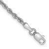 10k White Gold 2.25mm D/C Quadruple Rope Chain Anklet