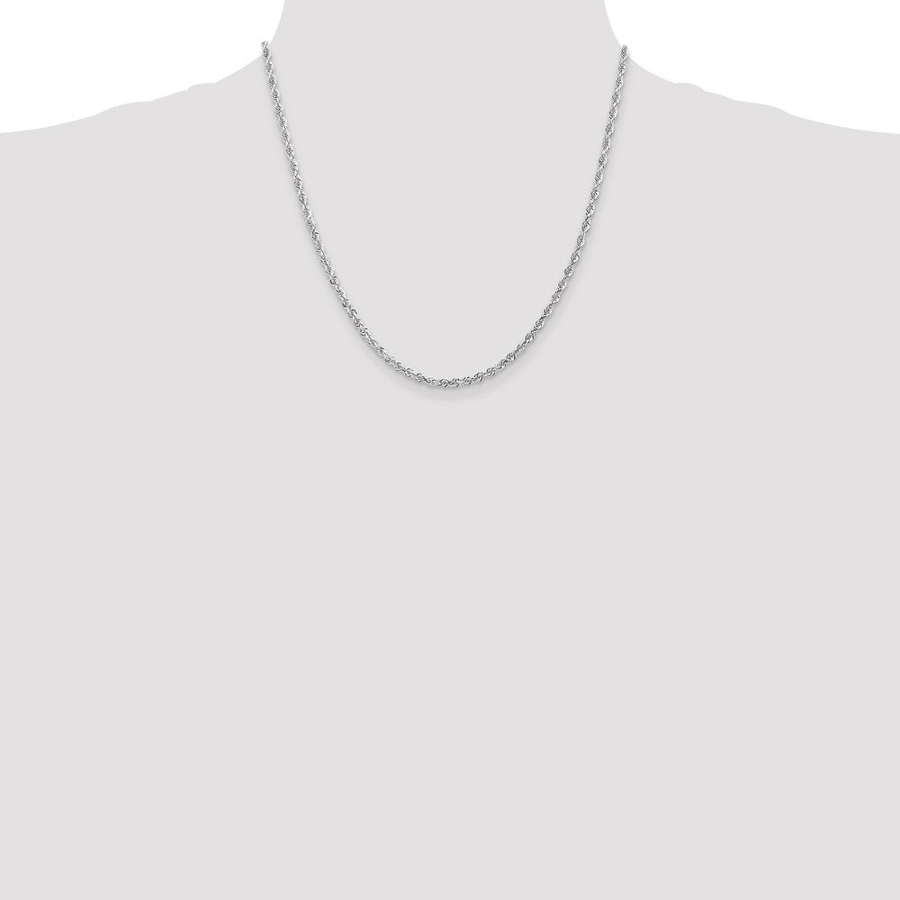 10k White Gold 3.0mm D/C Quadruple Rope Chain