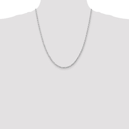 10k White Gold 3.0mm D/C Quadruple Rope Chain