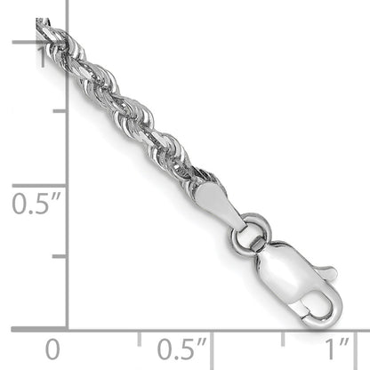 10k White Gold 3.0mm D/C Quadruple Rope Chain