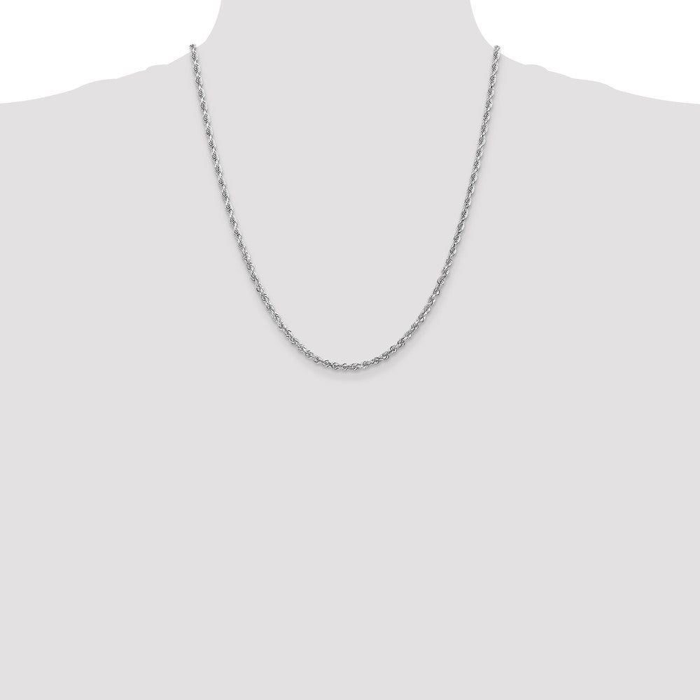 10k White Gold 3.35mm D/C Quadruple Rope Chain