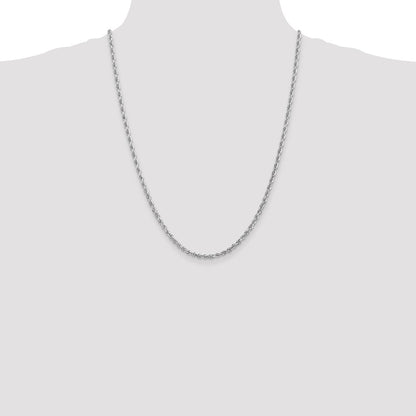 10k White Gold 3.35mm D/C Quadruple Rope Chain