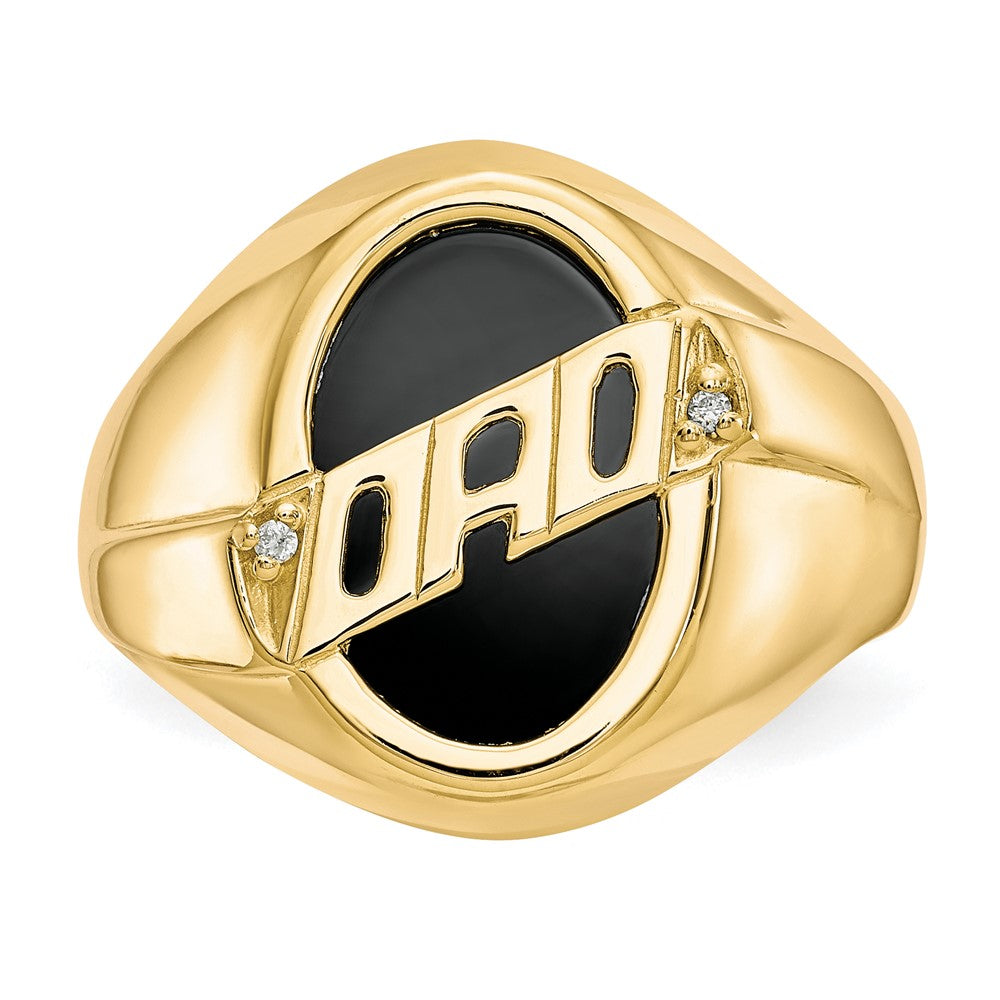 IB Goodman 10k Holds 2-1.0mm Diamonds and Oval Onyx DAD Ring Mounting