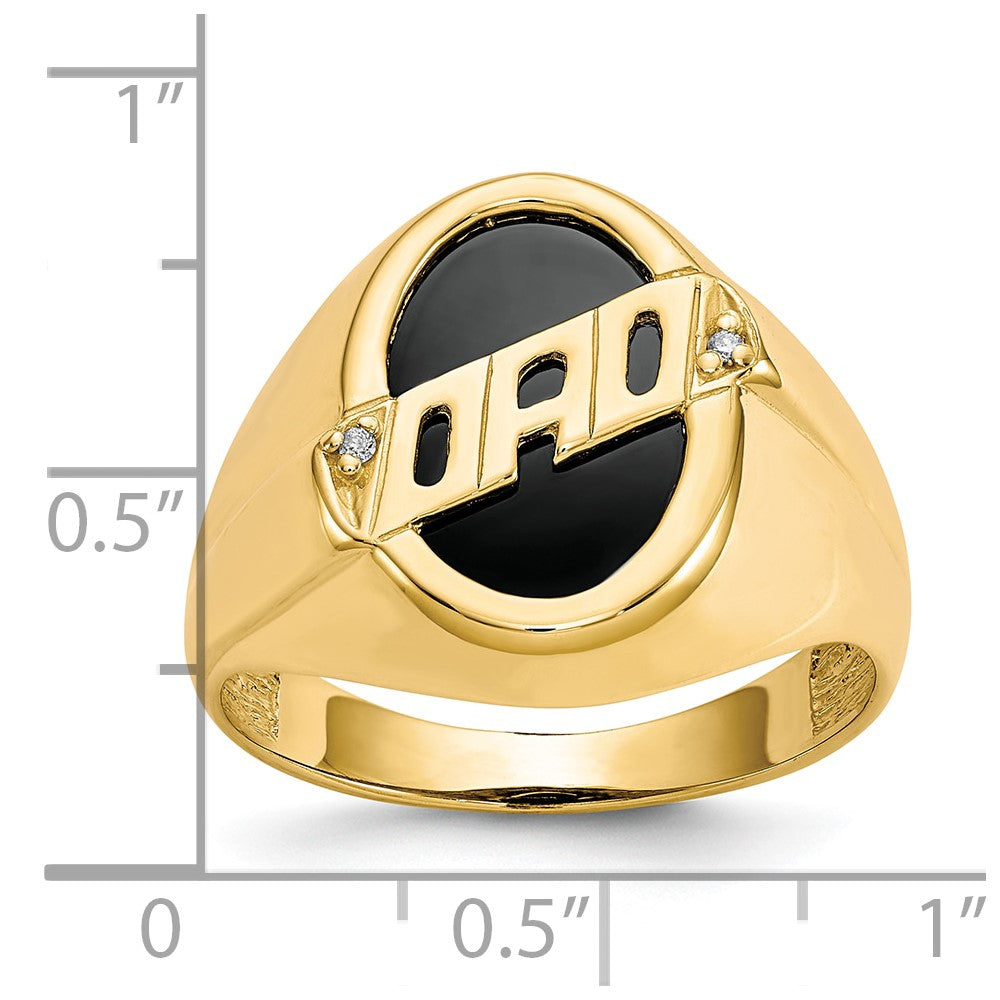 IB Goodman 10k Holds 2-1.0mm Diamonds and Oval Onyx DAD Ring Mounting