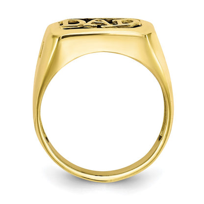 IB Goodman 10k Mens Diamond and Black Onyx DAD Ring