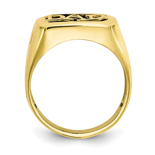 IB Goodman 10k Mens Diamond and Black Onyx DAD Ring