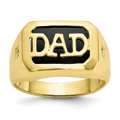 IB Goodman 10k Mens Diamond and Black Onyx DAD Ring