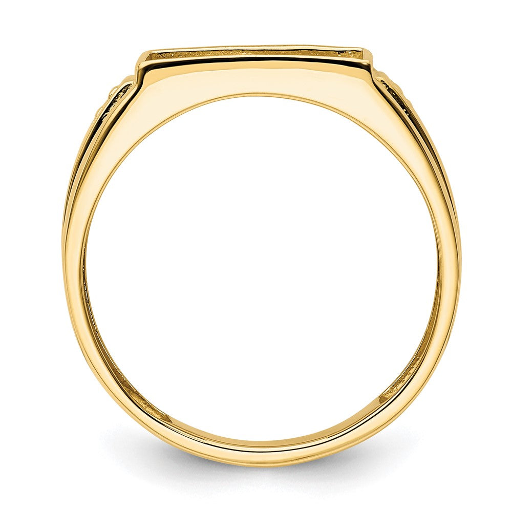 IB Goodman 10k Mens Holds 2-1.0mm Diamonds and 12x10mm Rectangle Onyx Ring Mounting
