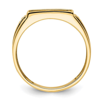 IB Goodman 10k Mens Holds 2-1.0mm Diamonds and 12x10mm Rectangle Onyx Ring Mounting