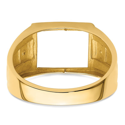 IB Goodman 10k Mens Holds 2-1.0mm Diamonds and 12x10mm Rectangle Onyx Ring Mounting