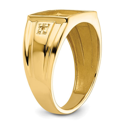 IB Goodman 10k Mens Holds 2-1.0mm Diamonds and 12x10mm Rectangle Onyx Ring Mounting