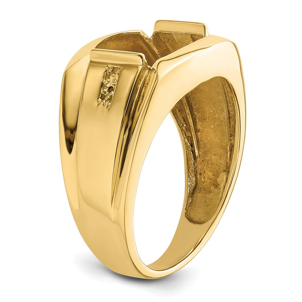 IB Goodman 10k Mens Holds 2-1.0mm Diamonds and 11.75x10 Barrel Onyx Ring Mounting