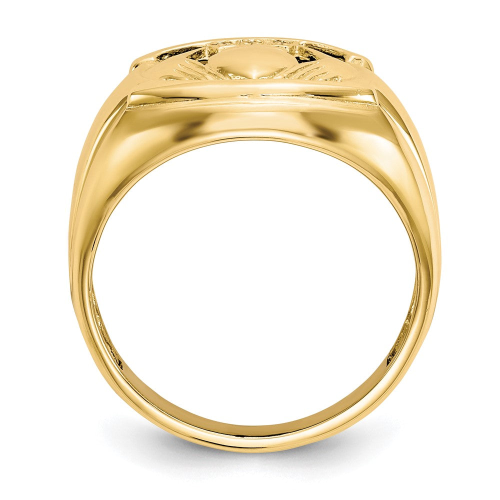 10k Onyx and Diamond Mens Claddagh Ring Mounting