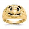 10k Onyx and Diamond Mens Claddagh Ring Mounting