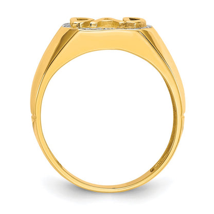 IB Goodman 10k and White Rhodium Mens Diamond DAD Ring