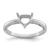 10k White Gold Holds 6mm Trillion Gemstone Ring Mounting