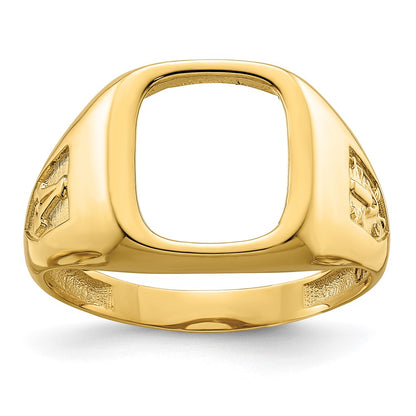 IB Goodman 10k Mens Polished and Textured Masonic Ring Mounting