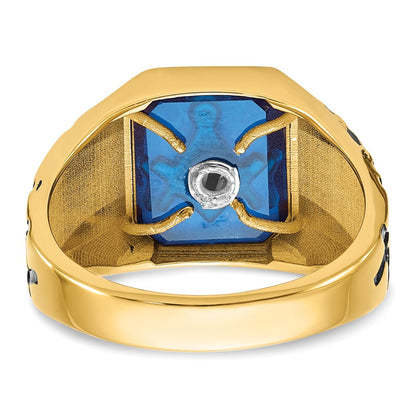 IB Goodman 10k Mens Polished and Grooved Masonic Ring Mounting