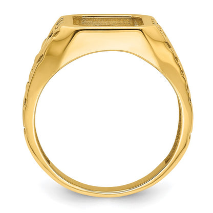 IB Goodman 10k Mens Polished and Grooved Masonic Ring Mounting