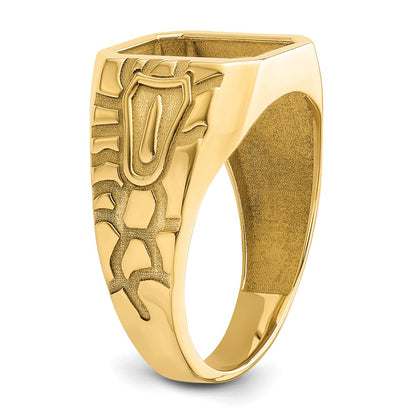 IB Goodman 10k Mens Polished and Grooved Masonic Ring Mounting