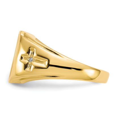 IB Goodman 10k Onyx and .01 carat Diamond Mens Cross Shank Ring