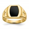 IB Goodman 10k Onyx and .01 carat Diamond Mens Cross Shank Ring