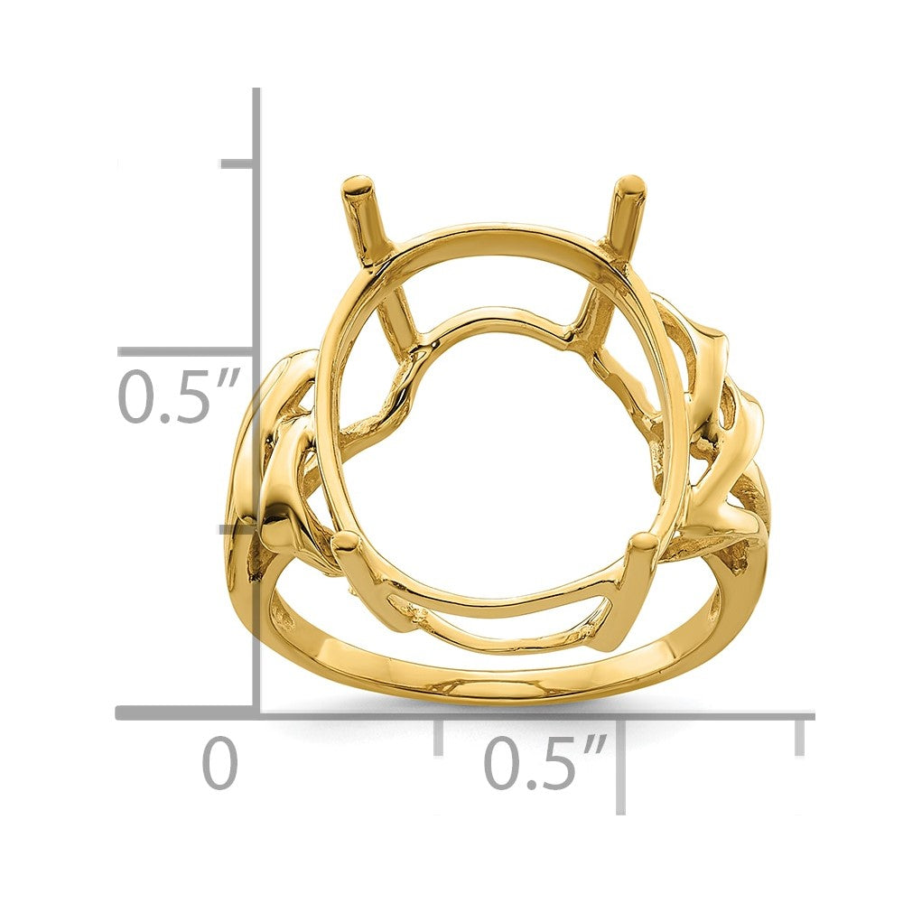 10k Holds 18x13mm Oval Gemstone Ring Mounting