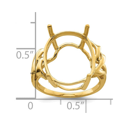 10k Holds 18x13mm Oval Gemstone Ring Mounting