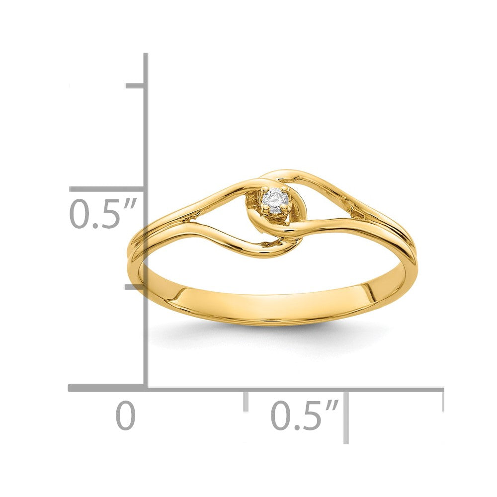 10K Polished .02 carat AA Diamond Ring