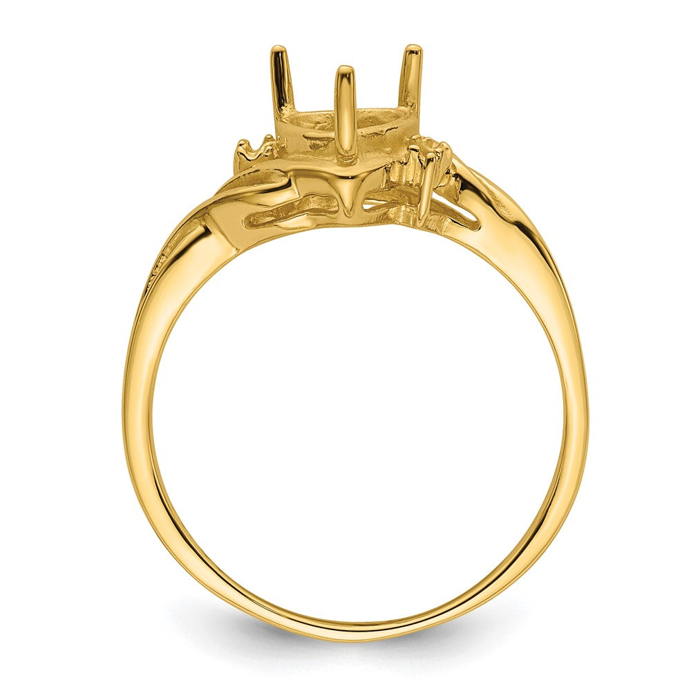 10k Holds 2-1.3mm Diamonds and 6mm Heart Gemstone Ring Mounting