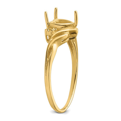 10k Holds 2-1.3mm Diamonds and 6mm Heart Gemstone Ring Mounting
