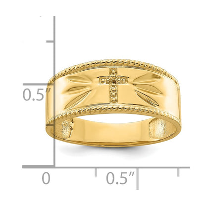 IB Goodman 10k Mens Holds 1-1.0mm Diamond Cross Band Mounting