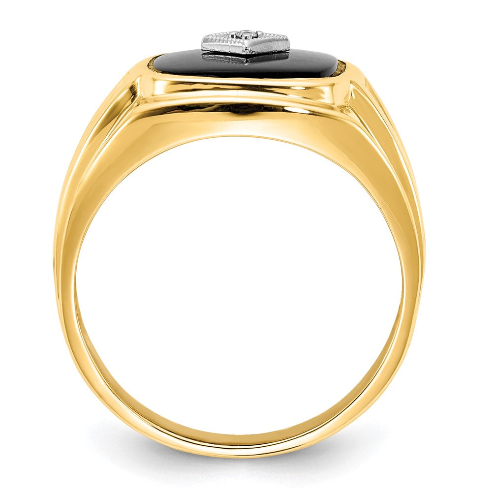 IB Goodman 10k Mens Diamond and Onyx Ring