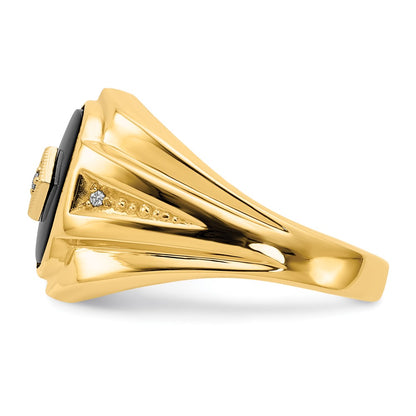 IB Goodman 10k Mens Diamond and Onyx Ring