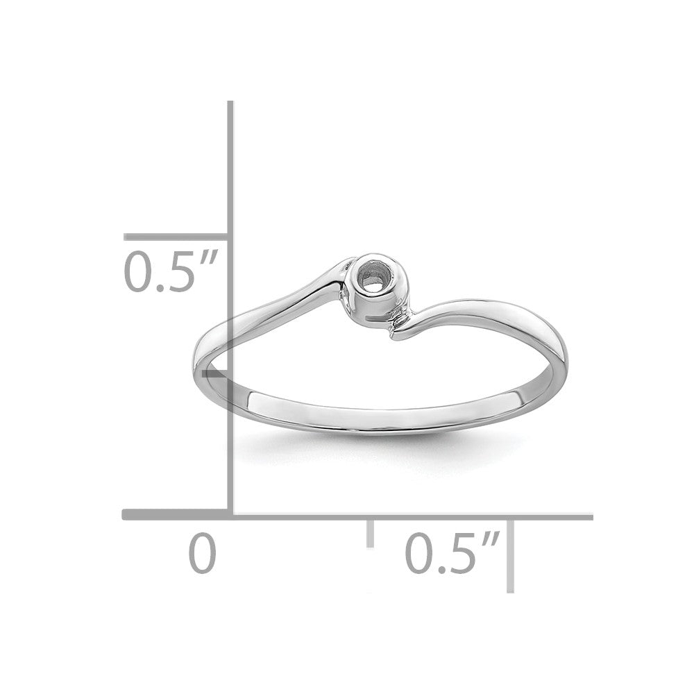 10k White Gold Holds 1-1.7mm Diamond Ring Mounting