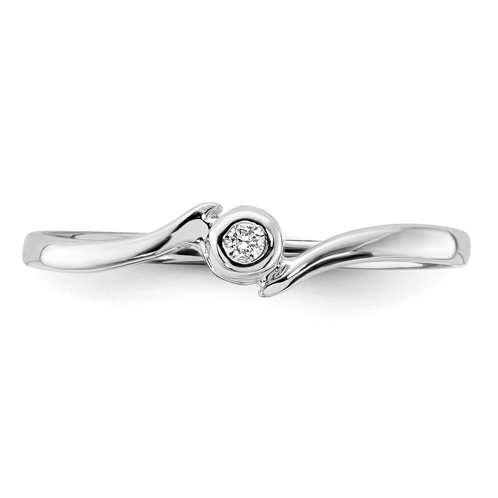 10k White Gold Polished .02 carat AA Diamond Ring