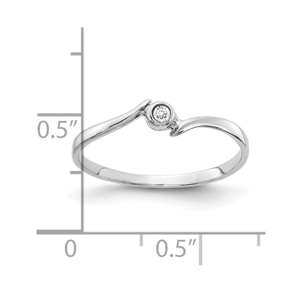 10k White Gold Polished .02 carat AA Diamond Ring