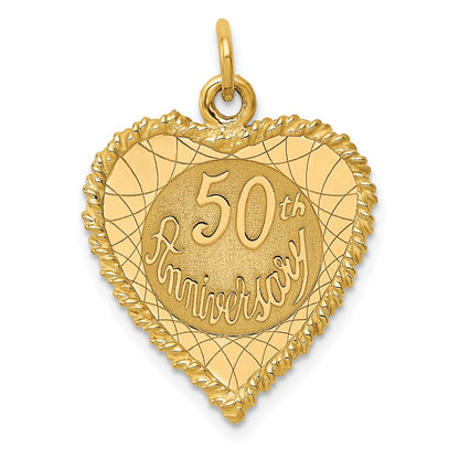 10K 50th ANNIVERSARY Heart Charm