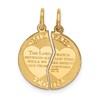 10K Polished and Satin MIZPAH COIN with Verse 2-piece Break-apart Charm