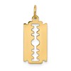 10k Polished Razor Blade Charm