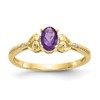 10k 6x4mm Oval February/ Amethyst and Diamond Size 7 Ring