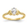 10k 6x4mm Oval April/ White Topaz and Diamond Size 7 Ring