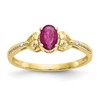 10k 6x4mm Oval July/ Ruby and Diamond Size 7 Ring