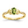 10k 6x4mm Oval August/ Peridot and Diamond Size 7 Ring