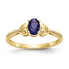 10k 6x4mm Oval September/ Sapphire and Diamond Size 7 Ring
