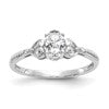 10k White Gold 6x4mm Oval April/ White Topaz and Diamond Size 7 Ring