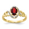 10k 7x5mm Oval January/ Garnet and Diamond Size 7 Ring